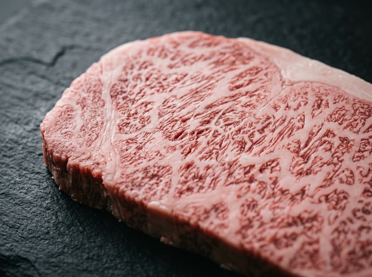 Wagyu A5 crudo con marezzatura estrema
